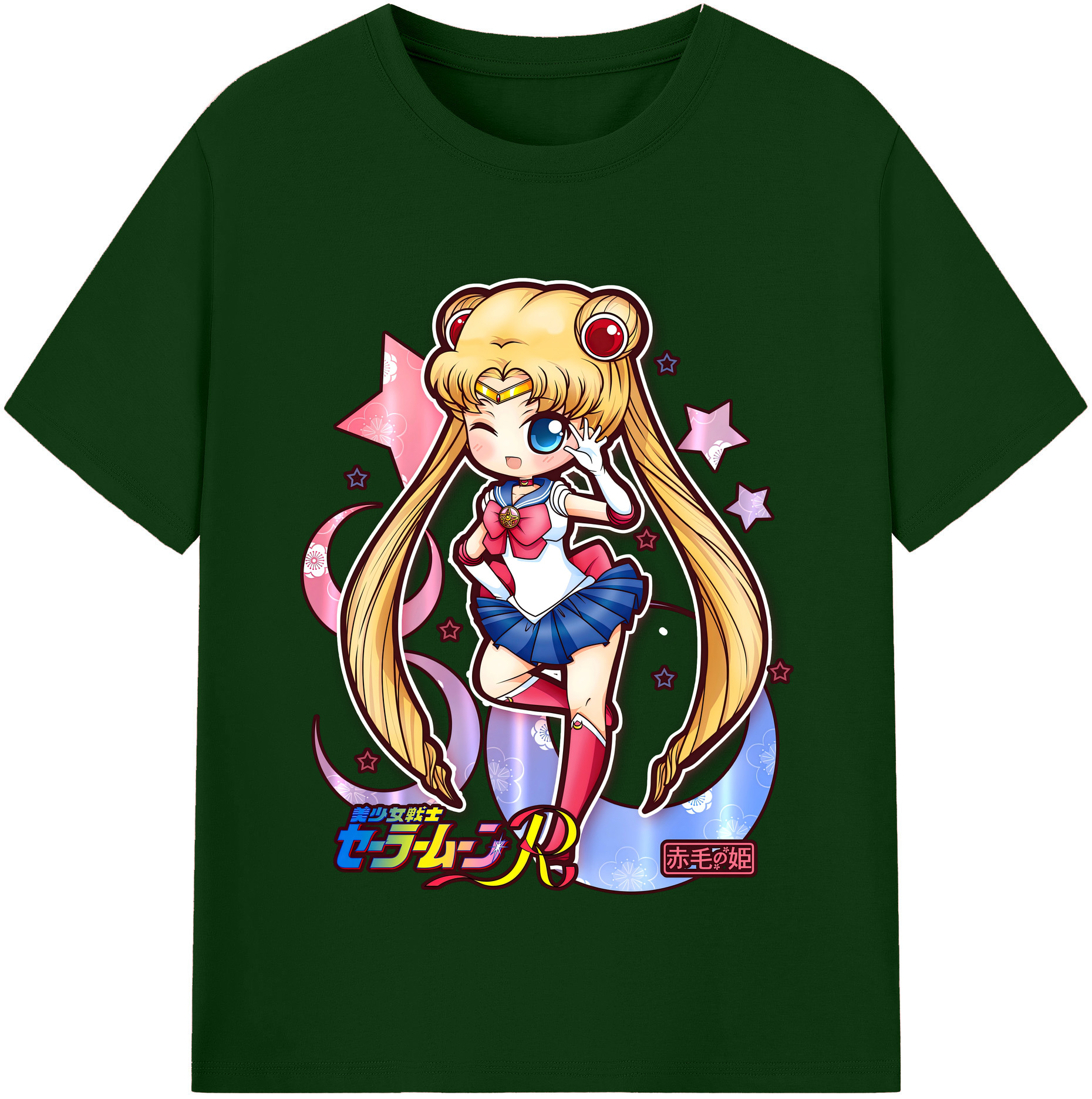 （画像用） 美少女戦士セーラームーン 月野 うさぎ つきの うさぎ Sailor Moon Tsukino Usagi 綿100％半袖Tシャツ（フロントプリント）